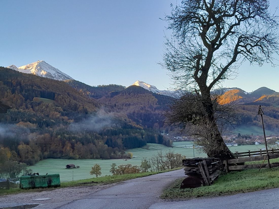Blick auf Hochfelln und Hochgern