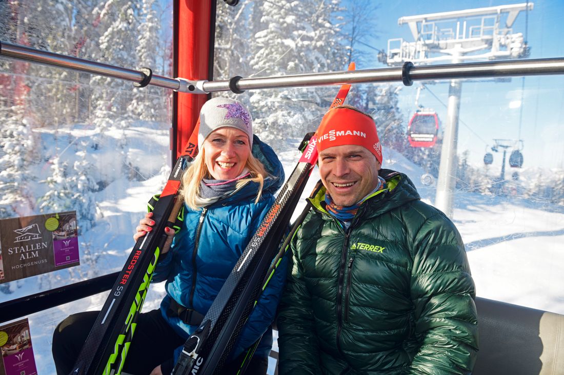 Fahrt in der Winklmoos-Alm Gondel