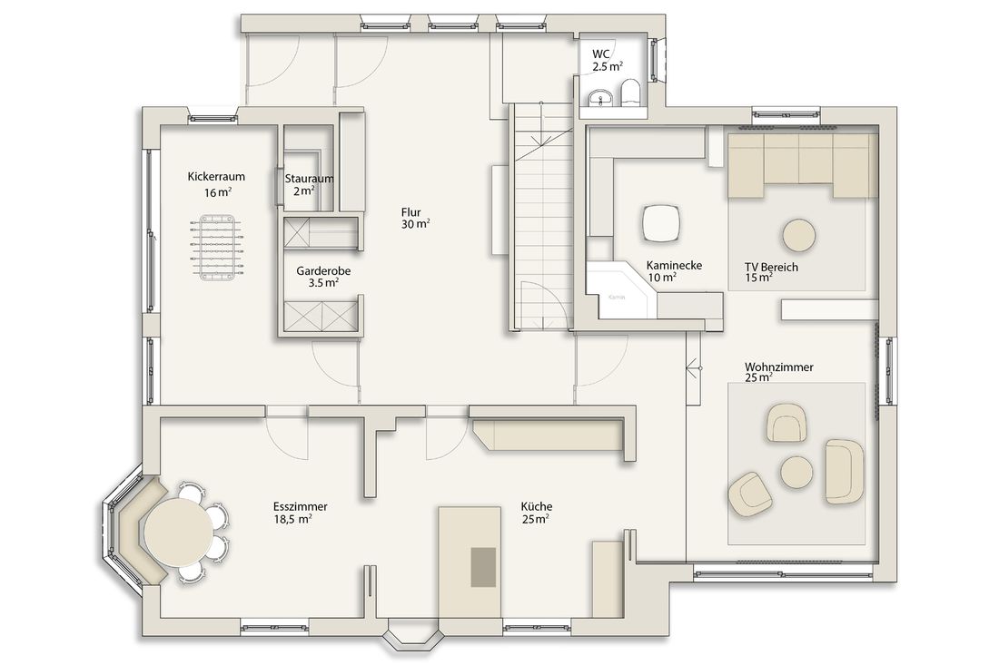 Grundriss des Erdgeschosses