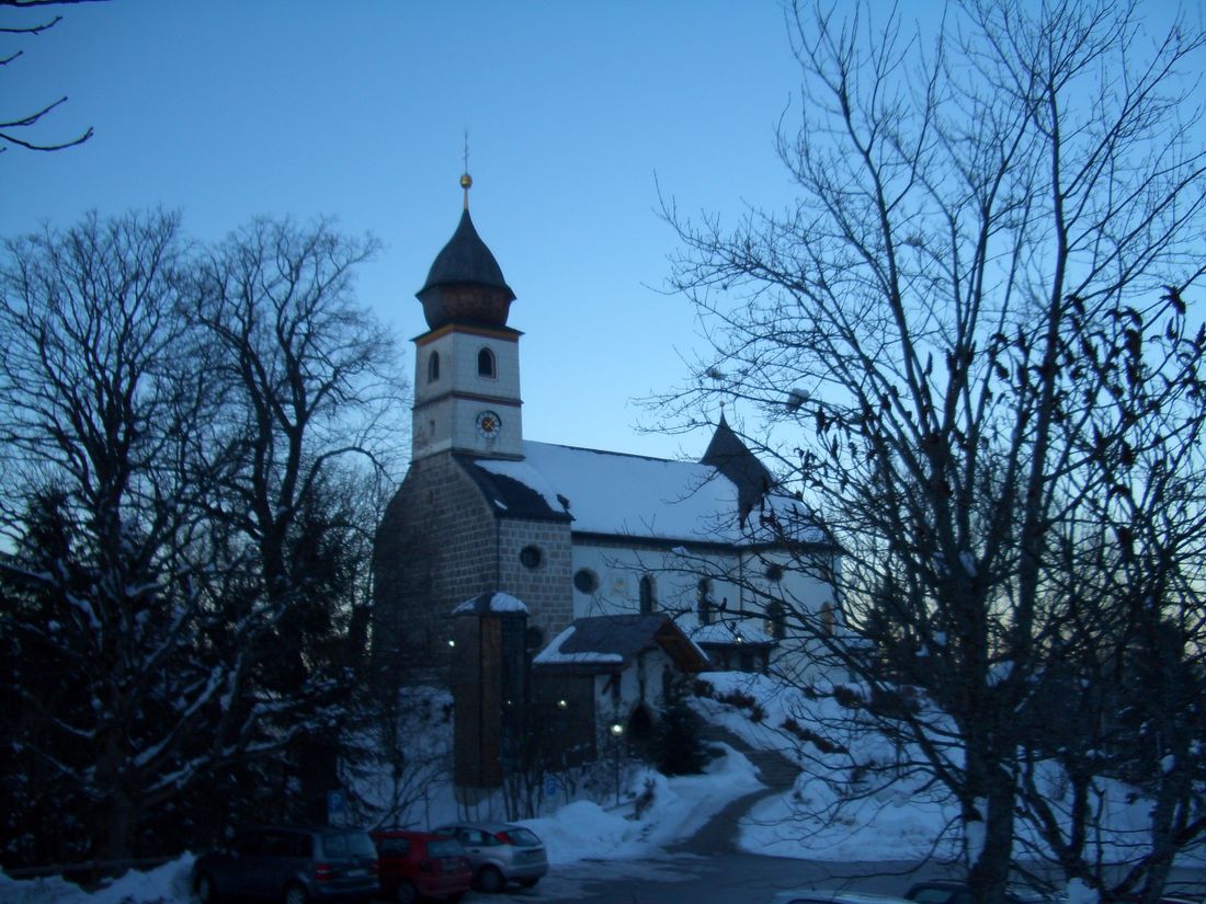 Maria Eck im winterlichen Abendlicht